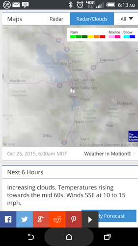 Weather map for October 25, 2015