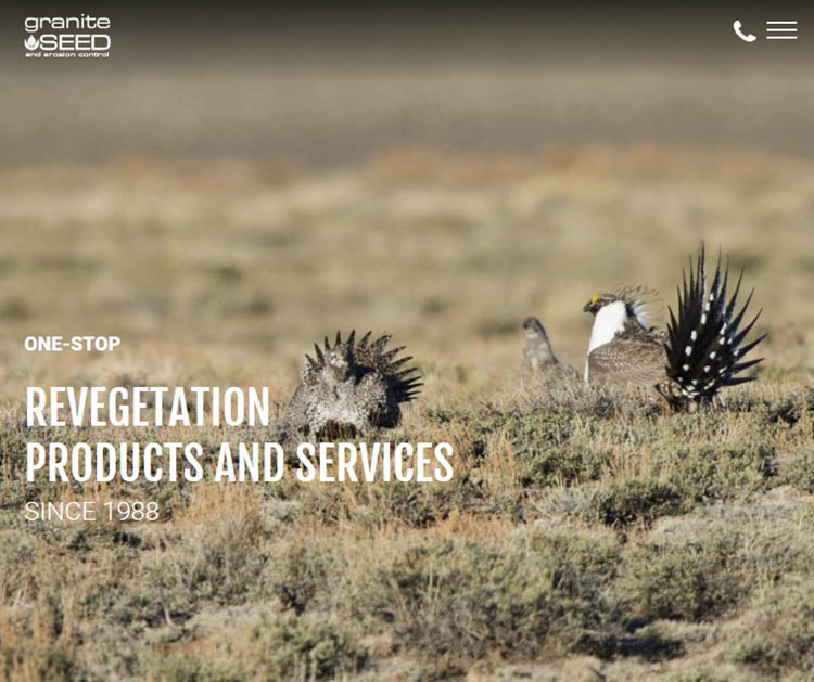 Granite Seed Company Catalog Cover and Website - Greater-Sage Grouse