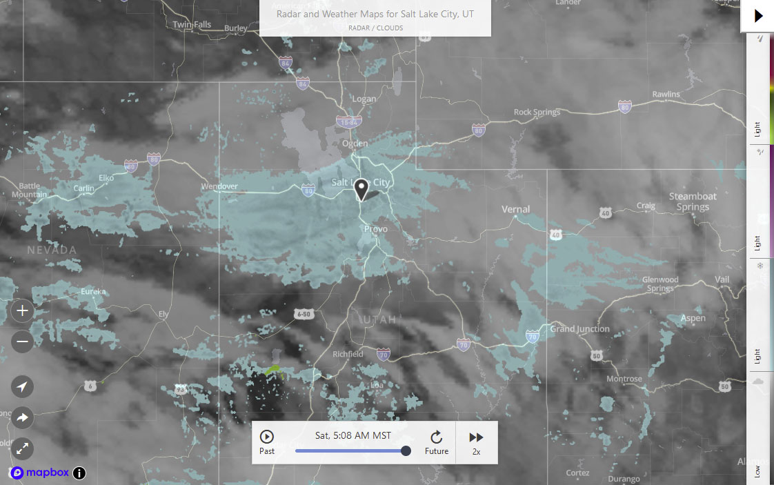 Weather Map Salt Lake City, Utah for December 12, 2020