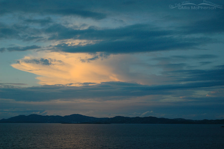 Sunset clouds over St Thomas, U.S. Virgin Islands