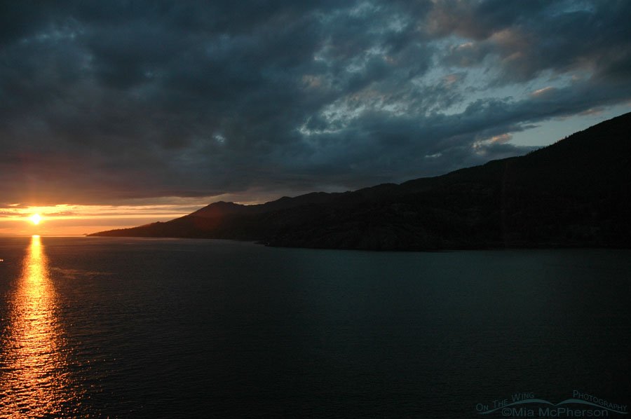 Sunset off the coast of Alaska