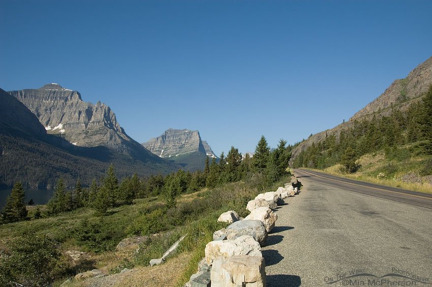 View from the road on the east side of Glacier National Park, Glacier County, Montana
