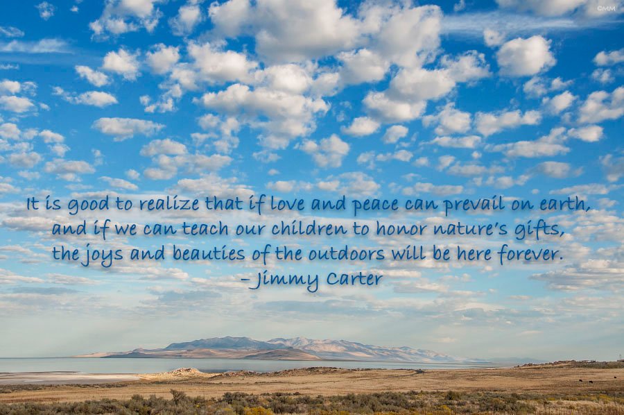 View of the Great Salt Lake and Promontory Point from Antelope Island, Davis County, Utah