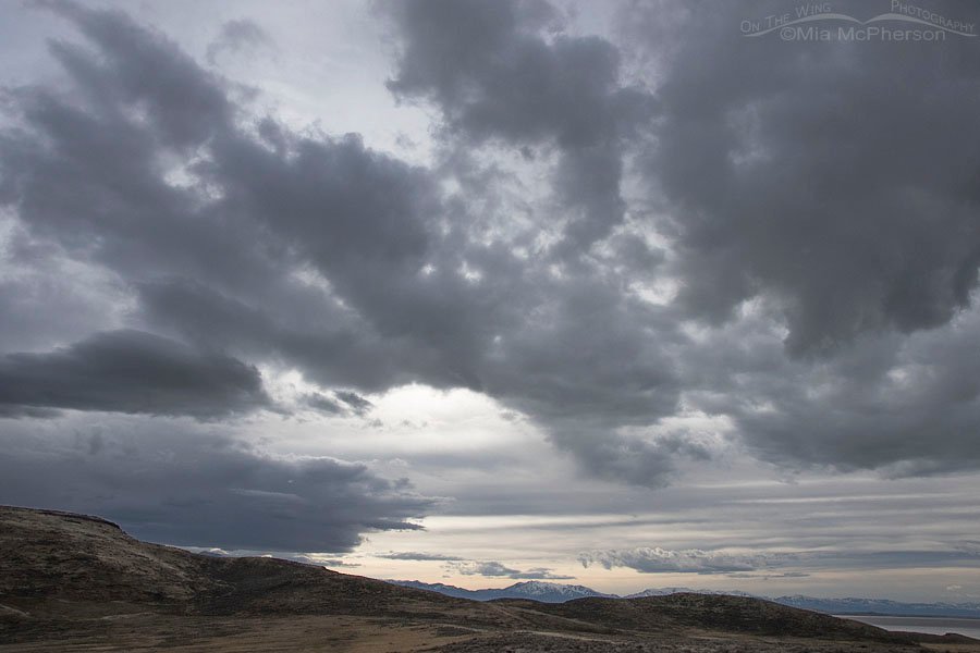 Cloudy skies over Box Elder County and the Great Salt Lake, Utah
