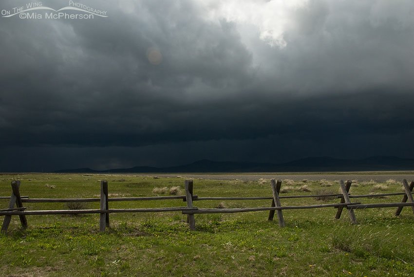 Stormy sky looking east from the campground at Red Rock Lakes National Wildlife Refuge, Centennial Valley, Beaverhead County, Montana
