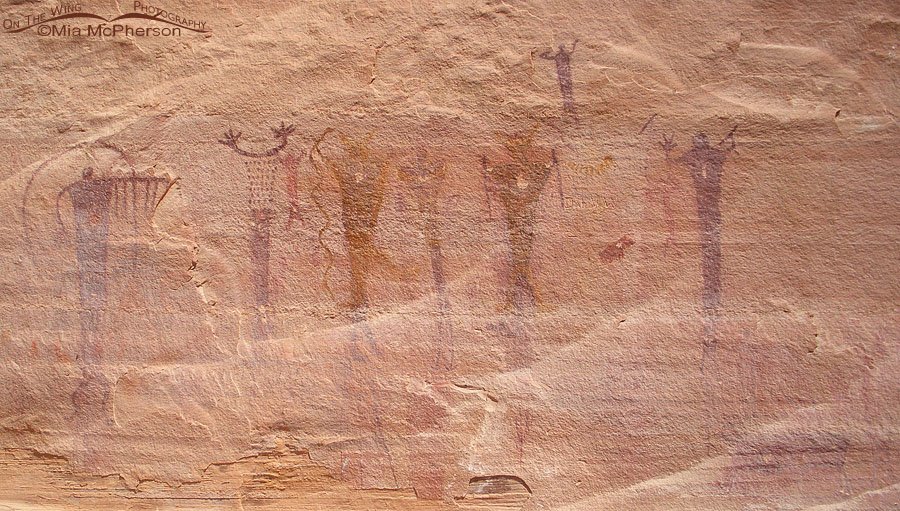 Human figures with spears pictograph, San Rafael Swell, Emery County, Utah
