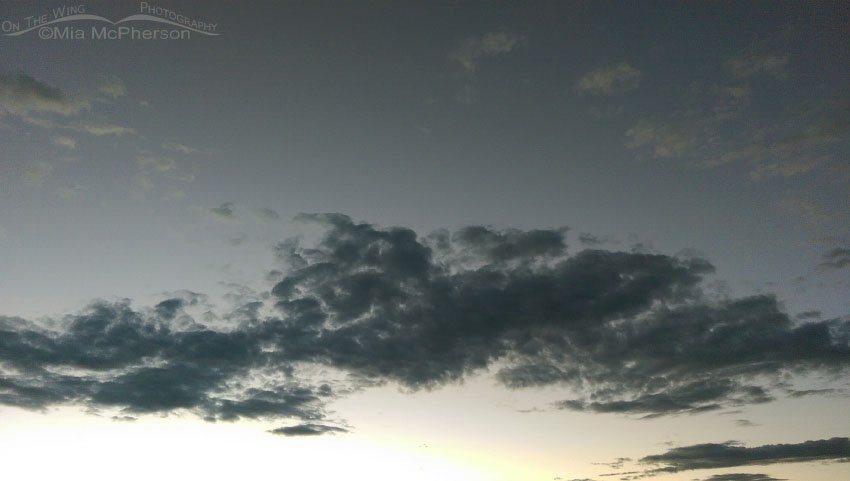 Setting sun on the clouds over Gunlock State Park III, Washington County, Utah